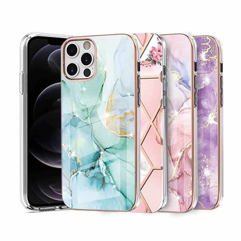 For Apple iPhone 12 12 Pro 12 Pro Max Case Hard back Marble Pattern Slim Design Enhanced Camera and Screen Protection Girls and Women Cover