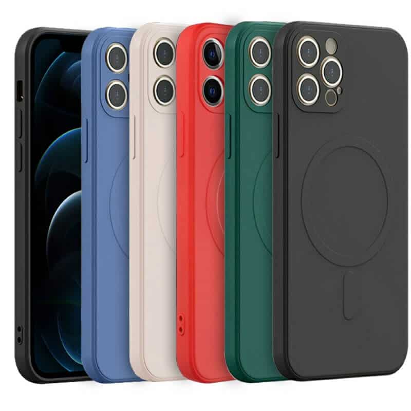 For Apple iPhone 12 12Pro MagSafe Magnetic Silicone Silky Soft Touch Full Protective Anti Scratch Case Cover