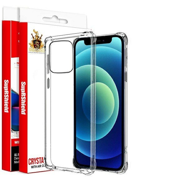 For Apple iPhone 12 Mini SupRShield Clear Case Shockproof Tough Gel Clear Transparent Air Cushion Heavy Duty Cover (Crystal Clear)