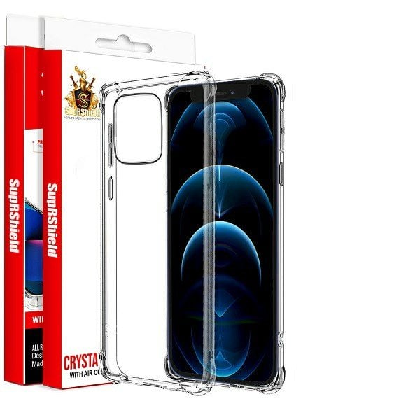 Apple iPhone 12 Pro Max SupRShield Clear Case Shockproof Tough Gel Clear Transparent Air Cushion Cover (Crystal Clear)