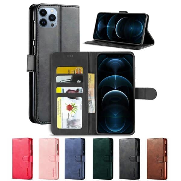 For Apple iPhone 12 Pro Max Wallet Case Flip Leather Card Slots Cover