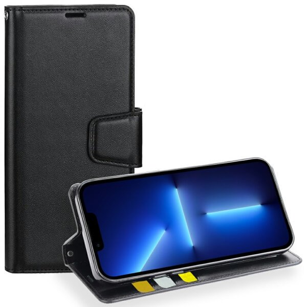 For Apple iPhone 13 Pro Hanman Wallet Case Flip Leather Card Slots Magnetic Stand Cover