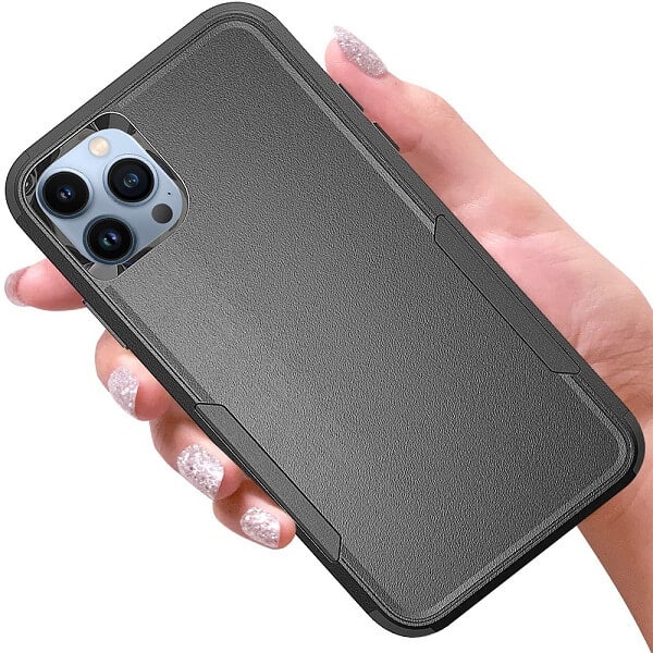 For Apple iPhone 13 Pro Max 3in1 Case Drop Resistant Defender Tradies Hybrid Armor Heavy Duty Rugged Shockproof Tough Cover (Black)