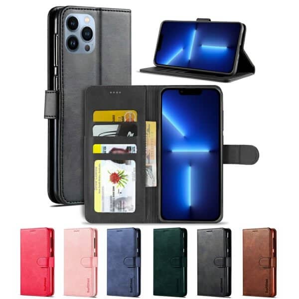 For Apple iPhone 13 Pro Max Wallet Case Flip Leather Card Slots Magnetic Stand Cover