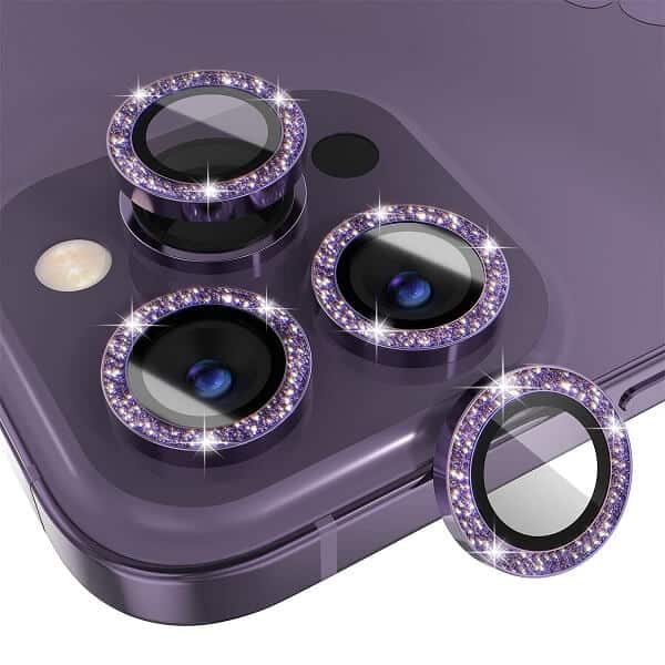 For Apple iPhone 131415Pro Max14 15 Plus Metal Camera Lens Glitter Cover Glass Protector