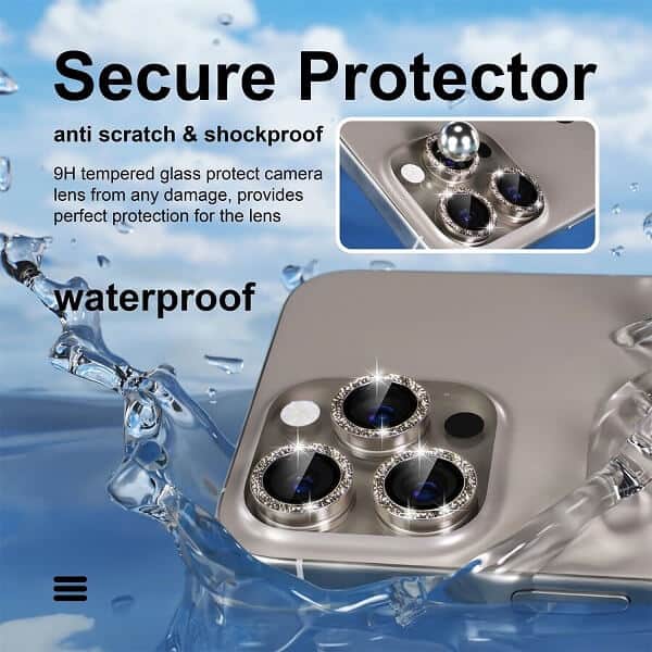For Apple iPhone 131415Pro Max14 15 Plus Metal Camera Lens Glitter Cover Glass Protector
