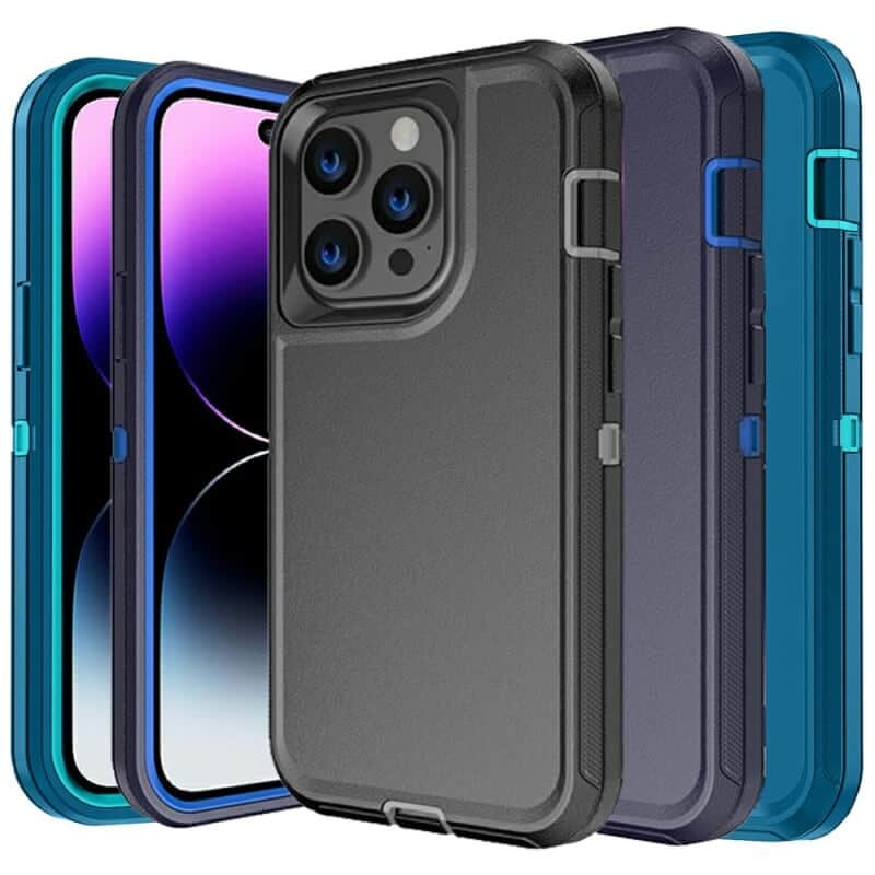 For Apple iPhone 14, 14 Plus, 14 Pro, 14 Pro Max Case Drop Resistant Defender Tradies Heavy Duty Rugged Shockproof Tough Cover
