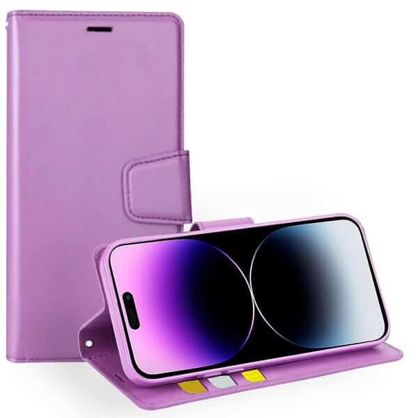 For Apple iPhone 14 Pro Max Hanman Wallet Case Flip Leather Card Slots Magnetic Stand Cover