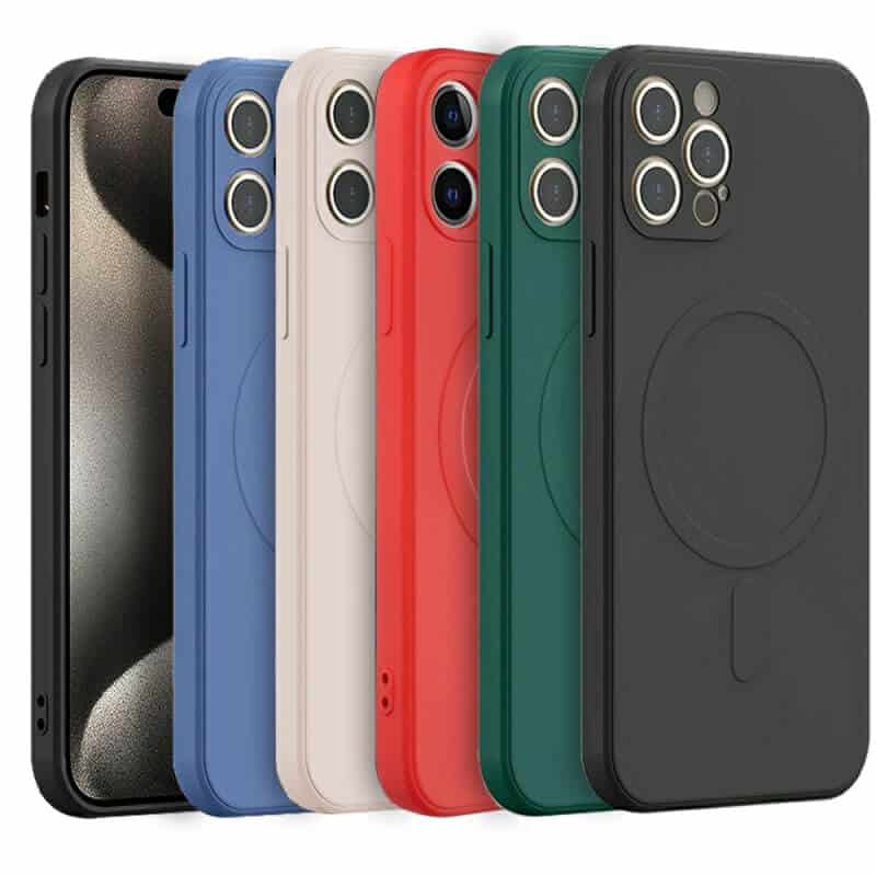 For Apple iPhone 15, 15 Plus, 15 Pro, 15 Pro Max MagSafe Magnetic Silicone Silky Soft Touch Full Protective Anti Scratch Case Cover