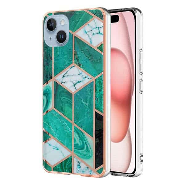 For Apple iPhone 15 Case Hard back Marble Pattern Slim Design Enhanced Camera and Screen Protection Girls and Women Cover