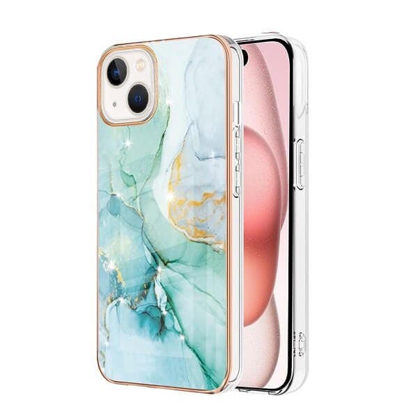 For Apple iPhone 15 Case Hard back Marble Pattern Slim Design Enhanced Camera and Screen Protection Girls and Women Cover
