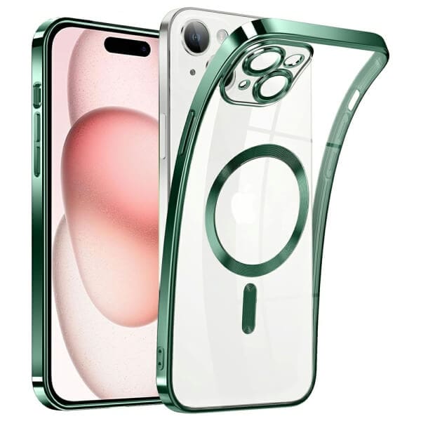 For Apple iPhone 15/15Pro/15 Pro Max /15 Plus MagSafe Magnetic Case with HaloLock Shockproof Protective Electroplating Clear Cover