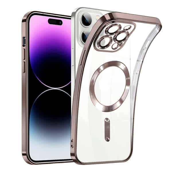 For Apple iPhone 15/15Pro/15 Pro Max /15 Plus MagSafe Magnetic Case with HaloLock Shockproof Protective Electroplating Clear Cover