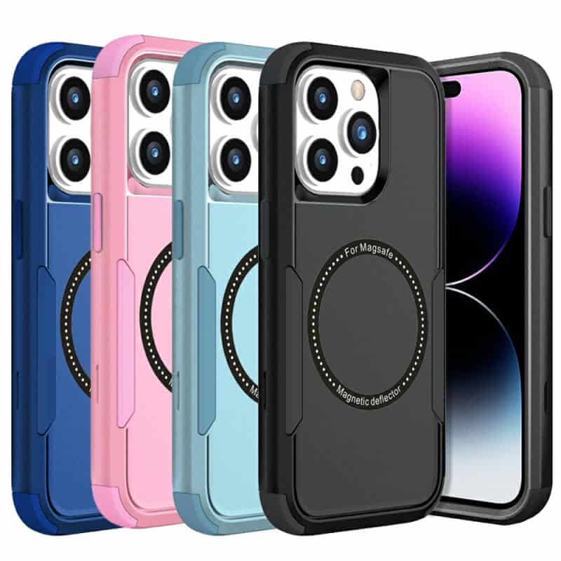 For Apple iPhone 15 iPhone 15 Pro Max MagSafe Compatible 3in1 Case Hybrid Armor Heavy Duty Shockproof Cover (3)