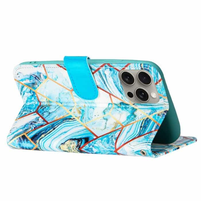For Apple iPhone 1515 Pro15 Pro Max 15 Plus Case Fashion Marble Painting Pattern Flip Wallet Leather Card Slots Stand Cover