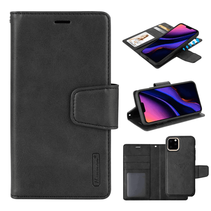 For Apple iPhone 16, 16 Plus, 16 Pro, 16 Pro Max Genuine Hanman 2 in 1 Detachable Magnetic Flip Leather Wallet Cover Case (1)
