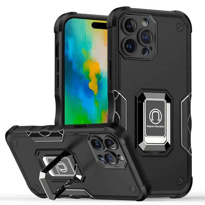 For Apple iPhone 16 16 Pro 16 Pro Max 16 Plus Magnetic Ring Rugged Shockproof Case Heavy Duty Protective Back Cover