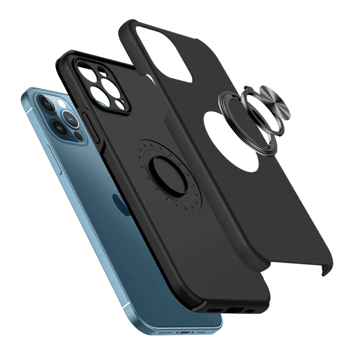 For Apple iPhone 16 16 Pro 16 Pro Max Plus Silicon With Ring Stand Shockproof Case Heavy Duty Protective Back Cover