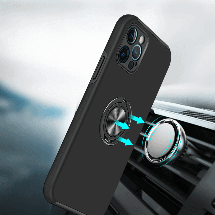 For Apple iPhone 16 16 Pro 16 Pro Max Plus Silicon With Ring Stand Shockproof Case Heavy Duty Protective Back Cover