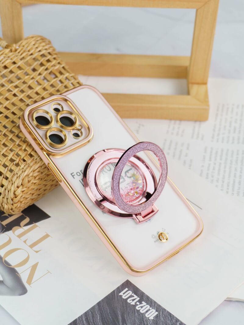 For Apple iPhone 16151413 Pro Max Plus Glitter Stand Case Shockproof Case Heavy Duty Protective Back Cover