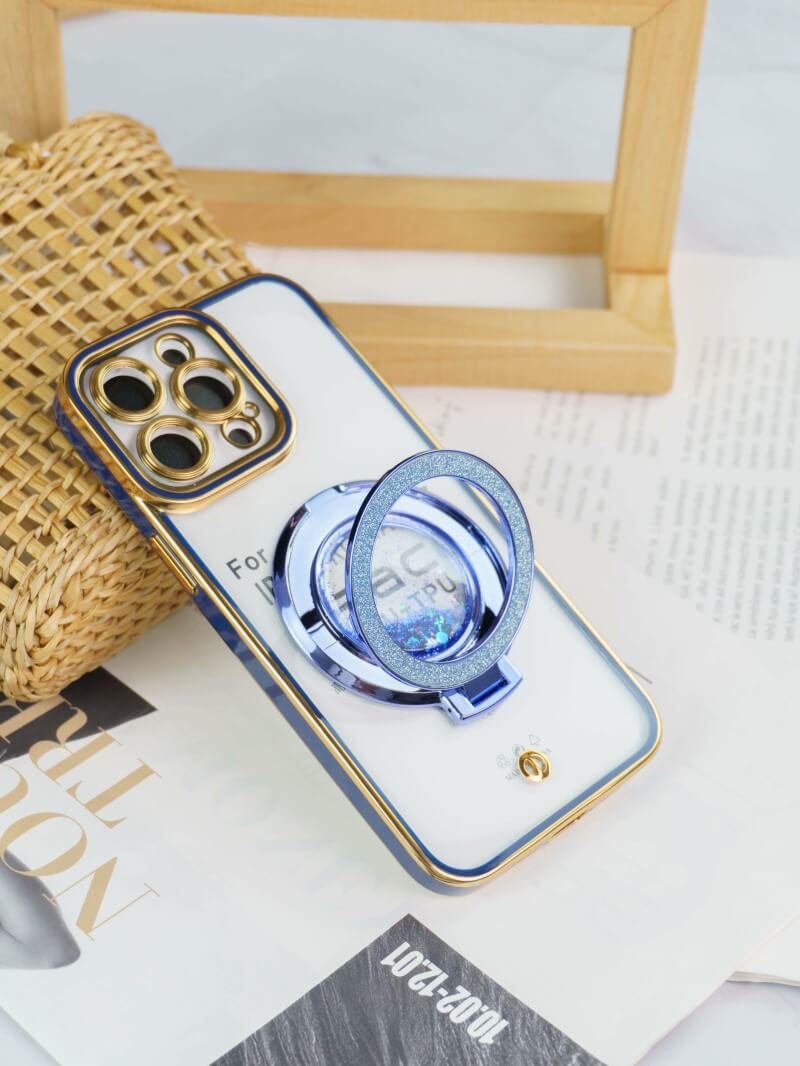 For Apple iPhone 16151413 Pro Max Plus Glitter Stand Case Shockproof Case Heavy Duty Protective Back Cover