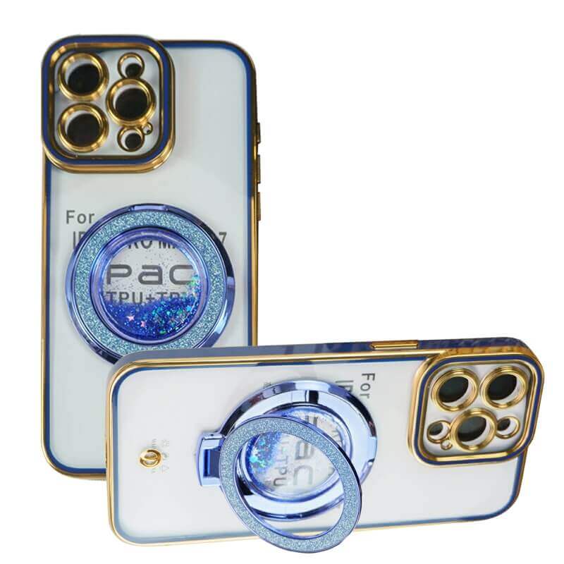 For Apple iPhone 16151413 Pro Max Plus Glitter Stand Case Shockproof Case Heavy Duty Protective Back Cover