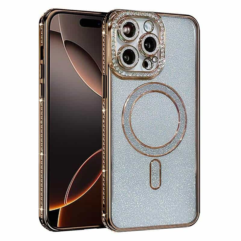 For Apple iPhone 1616 ProiPhone 16 Pro MaxiPhone 16 Plus Glitter Bling Diamond MagSafe Magnetic Case Cover