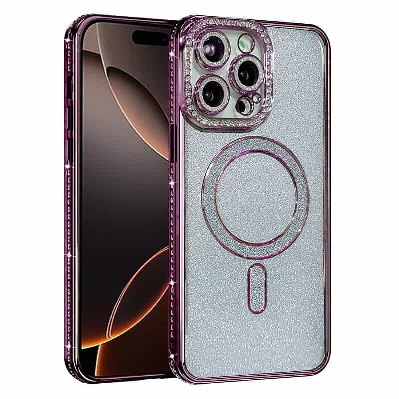 For Apple iPhone 1616 ProiPhone 16 Pro MaxiPhone 16 Plus Glitter Bling Diamond MagSafe Magnetic Case Cover