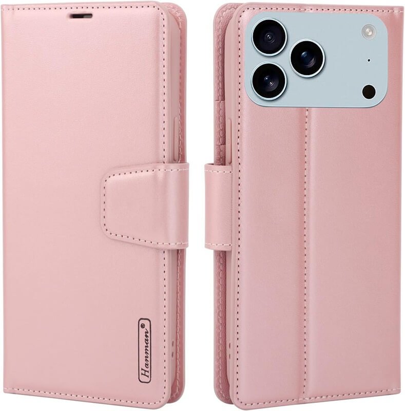 For Apple iPhone 17 | 17 Air | 17 Pro | iPhone 17 Pro Max Hanman Wallet Case Flip Leather Card Slots Magnetic Stand Cover