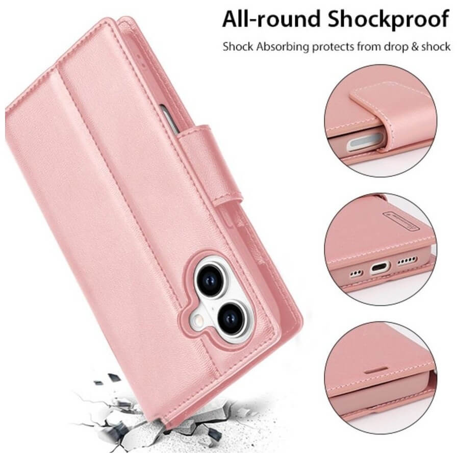 For Apple iPhone 17 | 17 Air | 17 Pro | iPhone 17 Pro Max Hanman Wallet Case Flip Leather Card Slots Magnetic Stand Cover