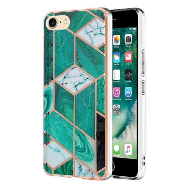 For Apple iPhone SE 2022 /2020 /7 /8 Case Marble Pattern Slim Design Enhanced Camera and Screen Protection Cover