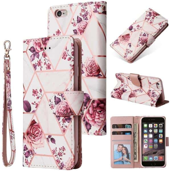 For Apple iPhone SE 2022/2020/8/7 Case Fashion Marble Painting Pattern Flip Wallet Case Leather Card Slots Stand Cover