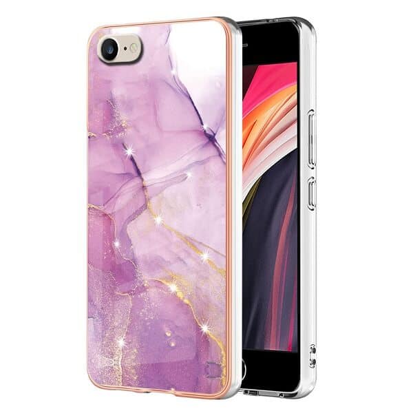 For Apple iPhone SE 2022 /2020 /7 /8 Case Marble Pattern Slim Design Enhanced Camera and Screen Protection Cover