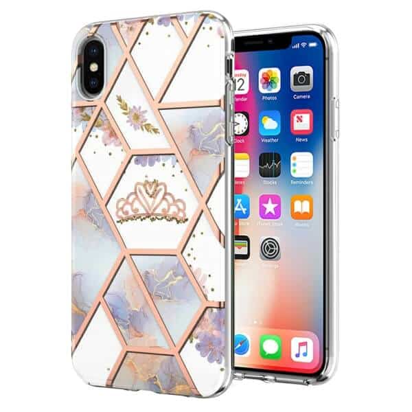 For Apple iPhone X / XS / XR Case Hard back Marble Pattern Slim Design Enhanced Camera and Screen Protection Girls and Women Cover