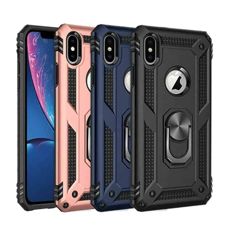 For Apple iPhone X XS XS Max XR Anti Scratch Magnetic Car Mount Ring Case Cover