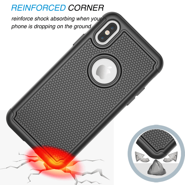 For Apple iPhone XS Max Case Drop Resistant Defender Tradies Heavy Duty Rugged Shockproof Tough Cover