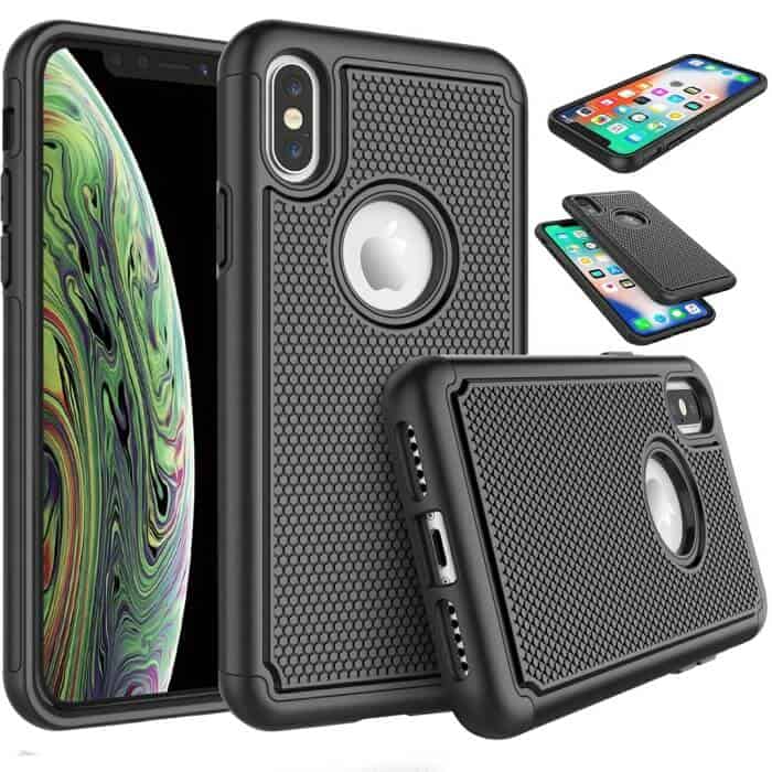 For Apple iPhone XS Max Case Drop Resistant Defender Tradies Heavy Duty Rugged Shockproof Tough Cover Black