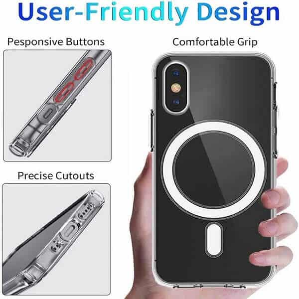For Apple iPhone XS Max MagSafe Magnetic Case with HaloLock Shockproof Military Grade Protection Scratch Resistant Back Clear Protective Cover (6)