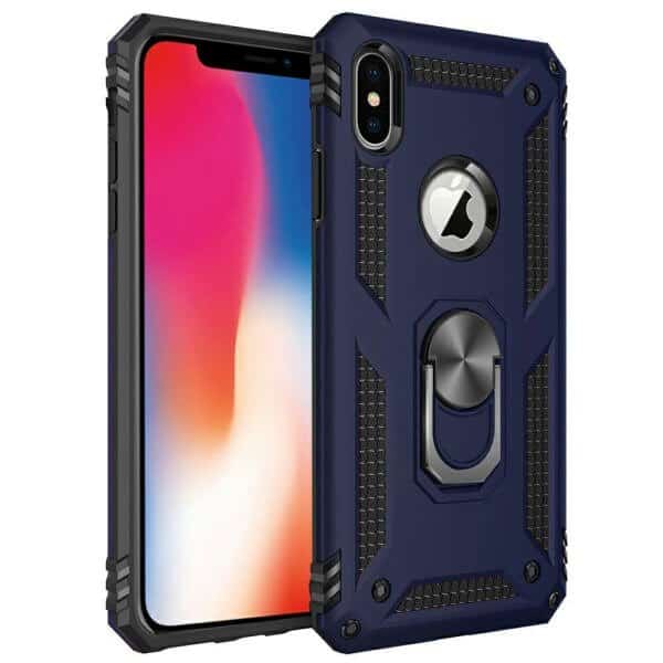 For Apple iPhone X / XS / XS Max / XR Anti Scratch Magnetic Car Mount Ring Case Cover