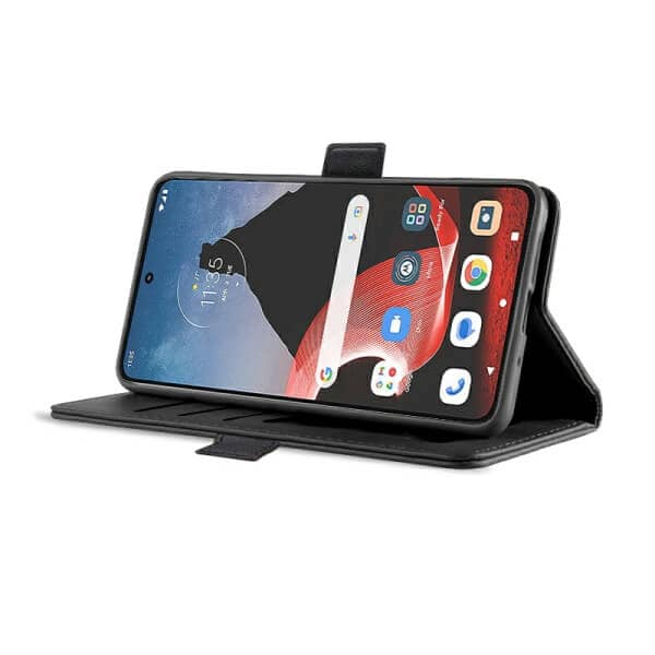 For For Motorola Moto ThinkPhone SupRShield Wallet Leather Card Holder Flip Protective Shockproof Magnetic Case Cover (Black)