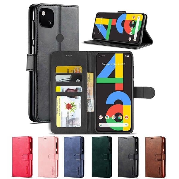 For Google Pixel 4a Wallet Case Flip Leather Card Slots Cover
