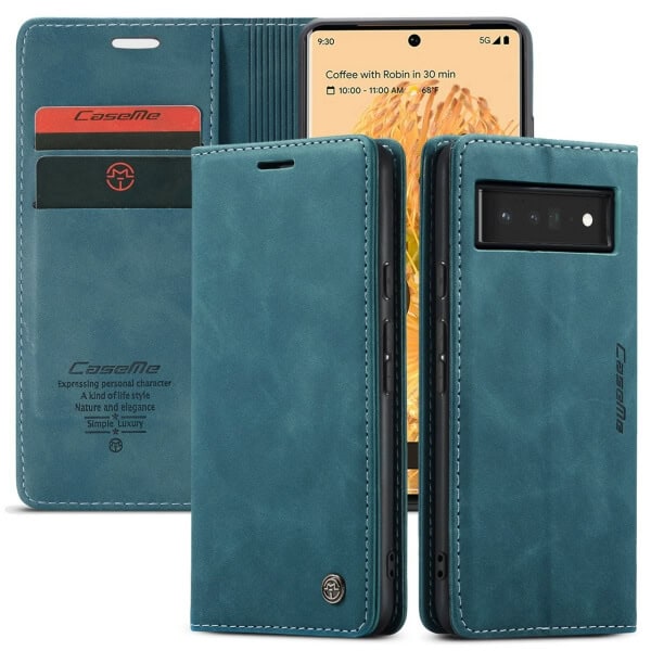 For Google Pixel 6A Caseme Case RFID Blocking Retro Flip Premium Leather Card Holder Wallet Cover