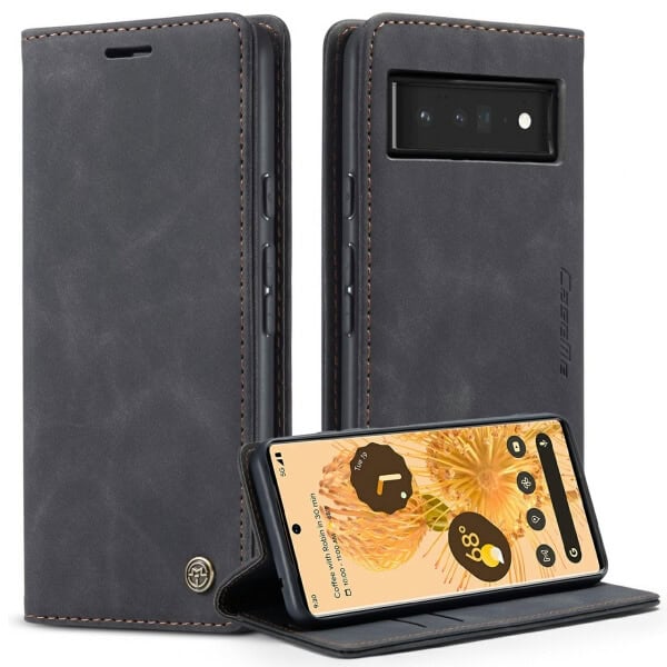For Google Pixel 6A Caseme Case RFID Blocking Retro Flip Premium Leather Card Holder Wallet Cover