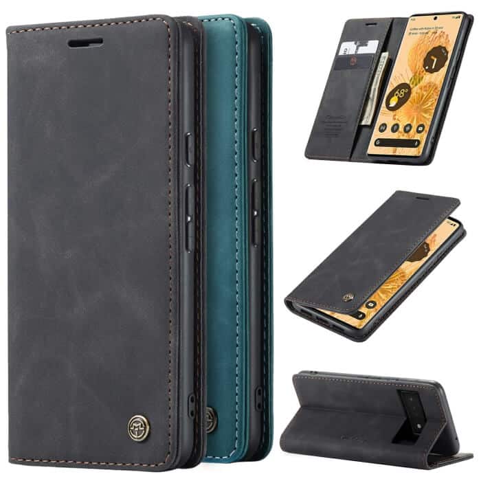For Google Pixel 6A Caseme Case RFID Blocking Retro Flip Premium Leather Card Holder Wallet Cover