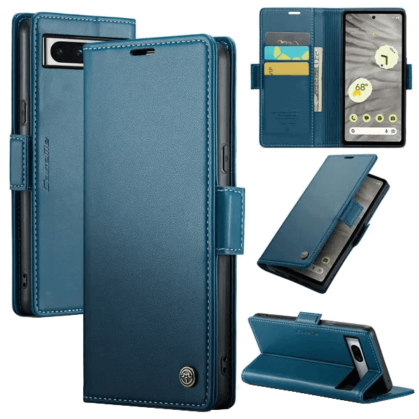 For Google Pixel 7 7A 7 Pro Case RFID Blocking Retro Flip Premium Leather Card Holder Wallet Cover
