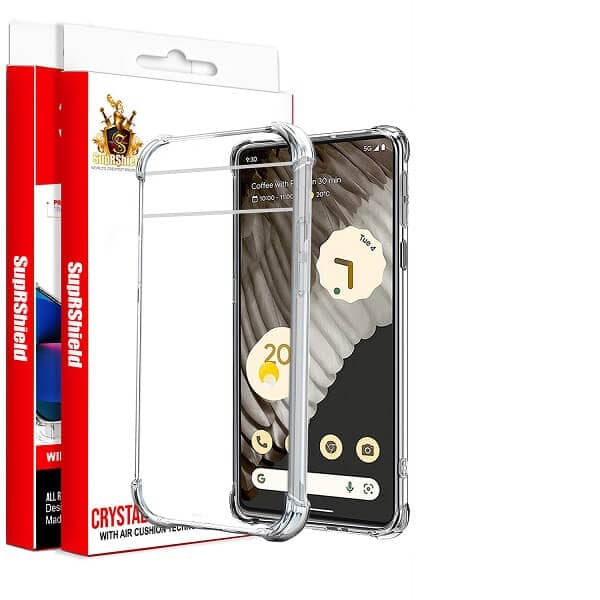 For Google Pixel 7 | 7A | 7 Pro SupRShield Clear Case Shockproof Tough Gel Clear Transparent Air Cushion Cover (Transparent)