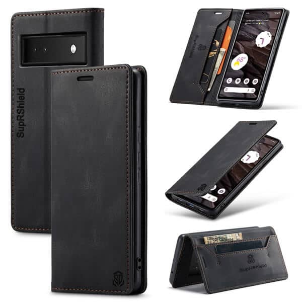 For Google Pixel 7 | 7A | 7 Pro Case RFID Blocking Retro Flip Premium Leather Card Holder Wallet Cover