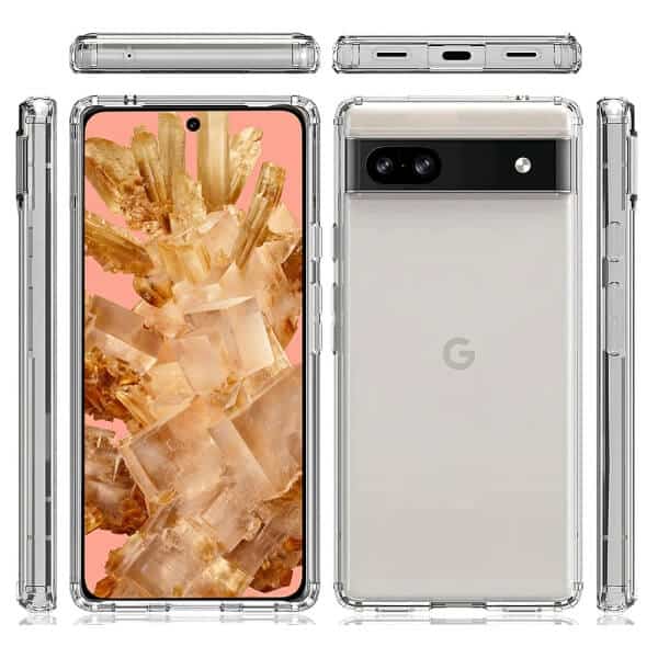 For Google Pixel 8 Crystal Clear Case Slim With 4 Corners [Shock Absorption] Hard Back Soft Bumper Cover