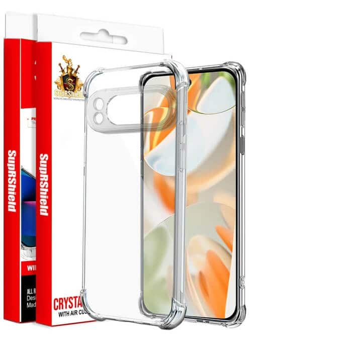For Google Pixel 9 9 Pro SupRShield Clear Case Shockproof Tough Gel Clear Transparent Air Cushion Cover (Transparent)