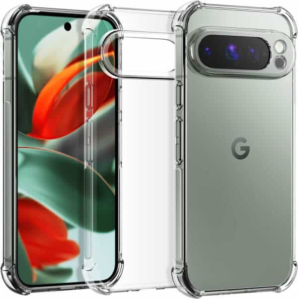 For Google Pixel 9 9 Pro SupRShield Clear Case Shockproof Tough Gel Clear Transparent Air Cushion Cover (Transparent)